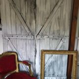 Pair of patinated shutters