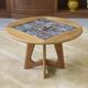 Guéridon/coffee table in oak by Guillerme and Chambron and ceramic by Danikowski for Votre Maison 1950s.