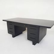 Bureau exécutif en bois noir, années 1960