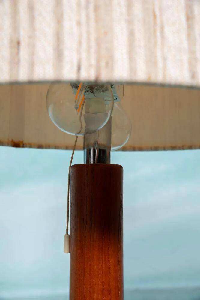 Vintage Danish design table lamp in teak Domus