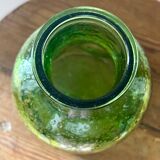Vintage beautiful green thick honeycomb glass carafe bottle