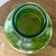 Vintage beautiful green thick honeycomb glass carafe bottle