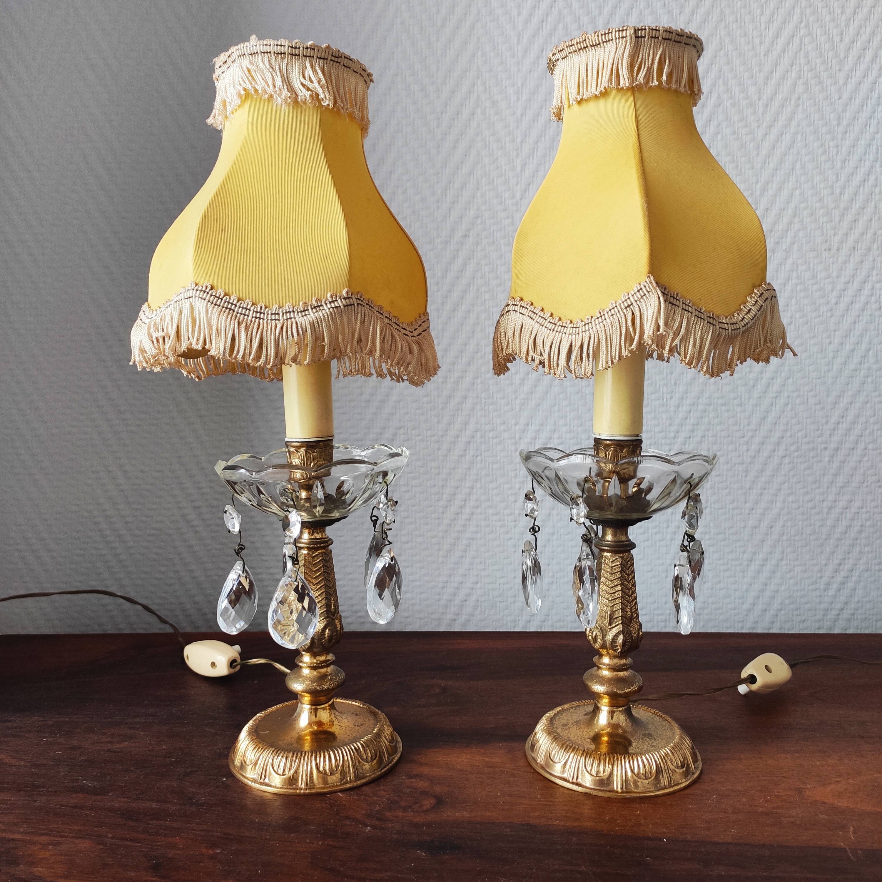 Paire de lampes classique vintage 1950