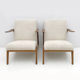 Pair of Mid-Century Modern Italian Bouclè Lounge Chairs, 1970s