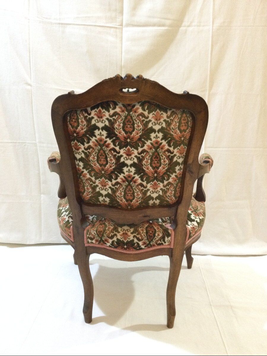 Louis xv style armchair in walnut
