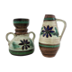 2 small ceramic vases, hand painted floral motifs, ESR Sawa foreign - West Germany 60