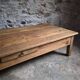 Table basse ancienne en chêne français – Table XXL de ferme du XIXe siècle