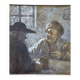Alphonse Lévy known as Alan Levy original pastel tavern scene