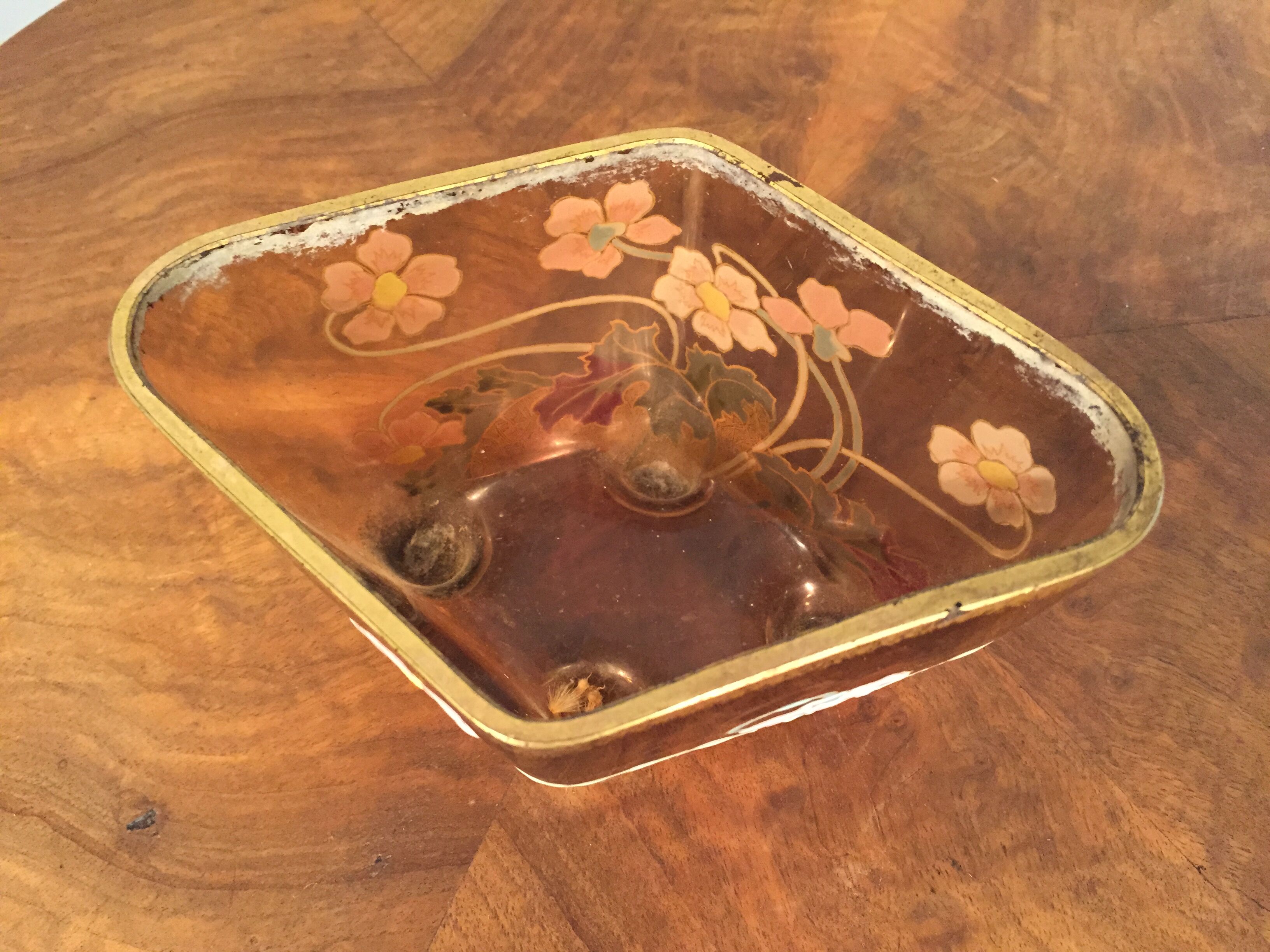 Small cut Legras glass enamelled new art