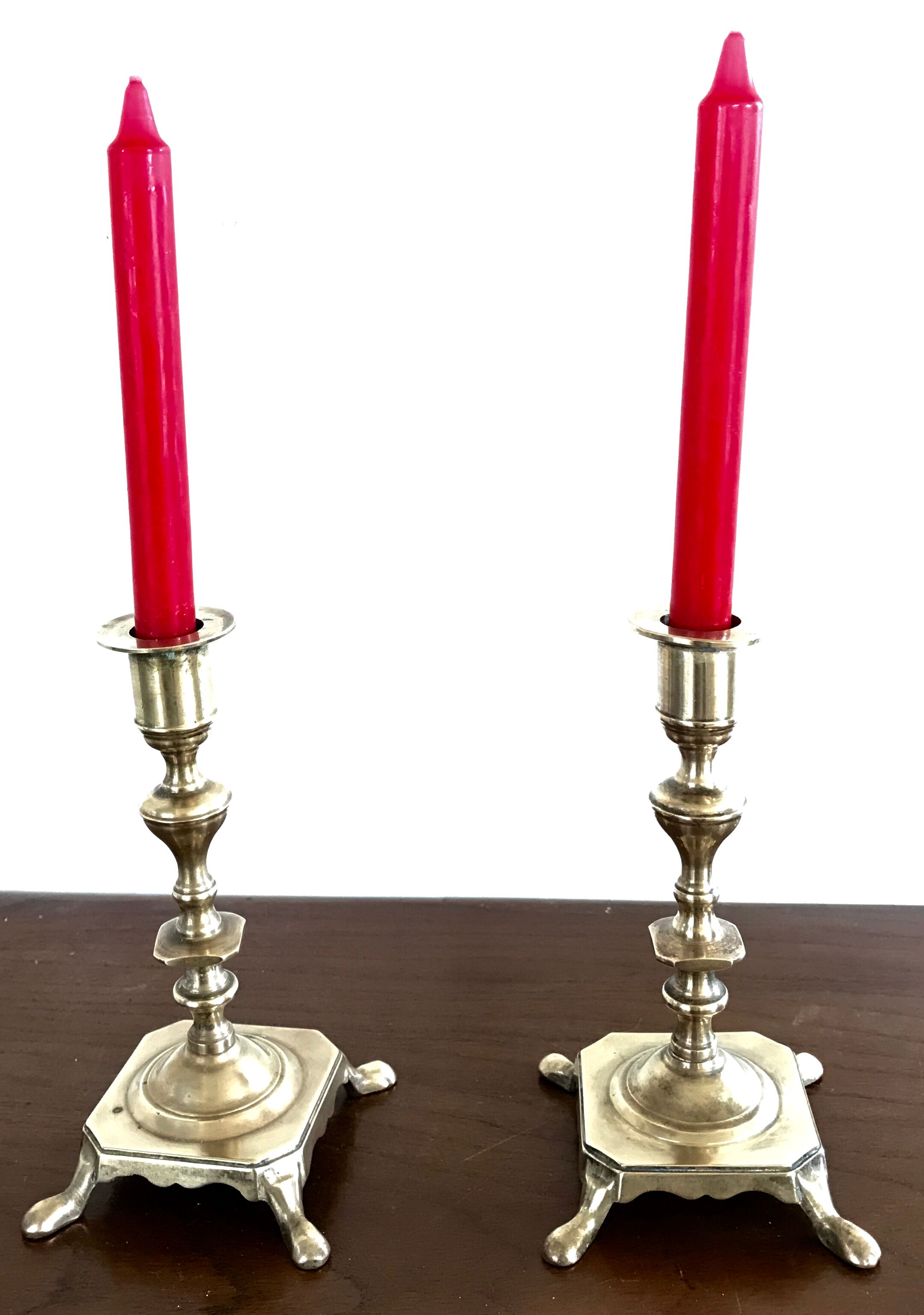 Pair of brass candlesticks