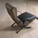 P40 Lounge Chair By Osvaldo Borsani For Tecno In Original Leather, Italy 1960s