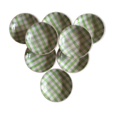 Set of 8 hollow plates in faience 60s