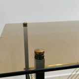 Smoked glass coffee table vinyl door