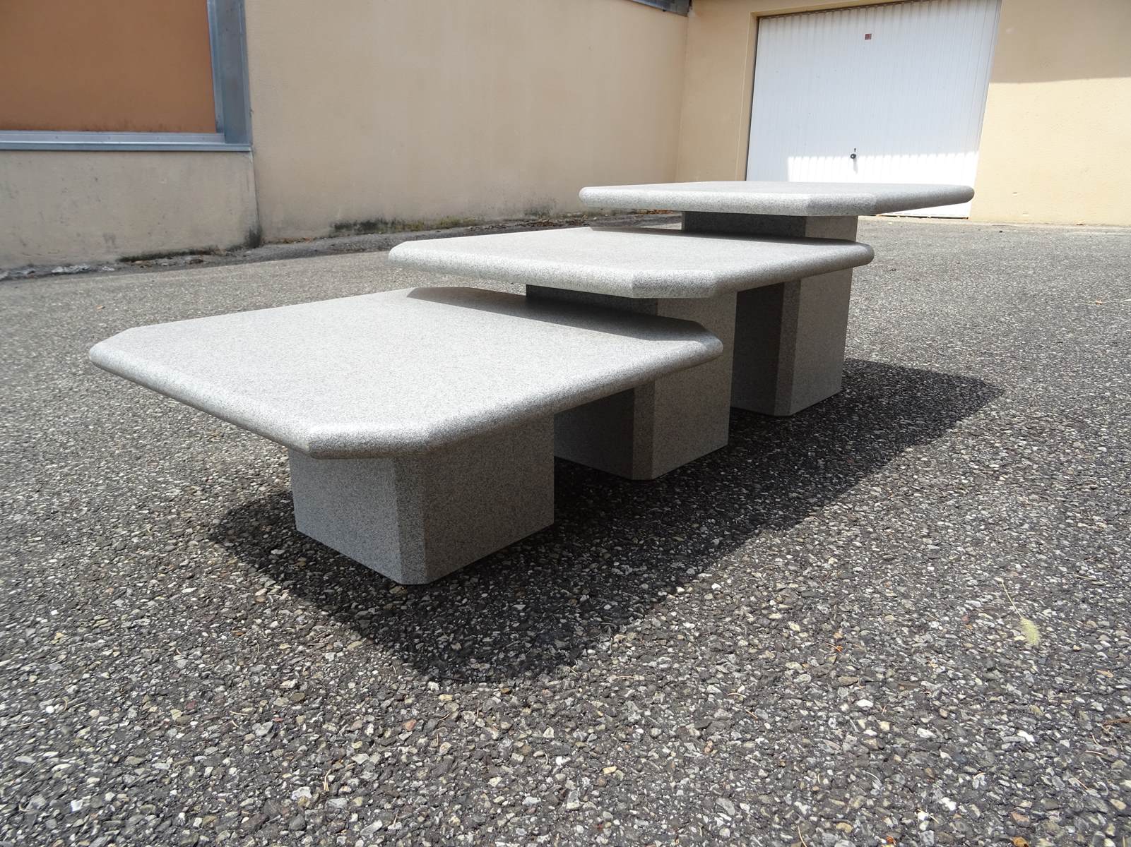 Set of 3 modular coffee tables 80s