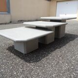 Set of 3 modular coffee tables 80s