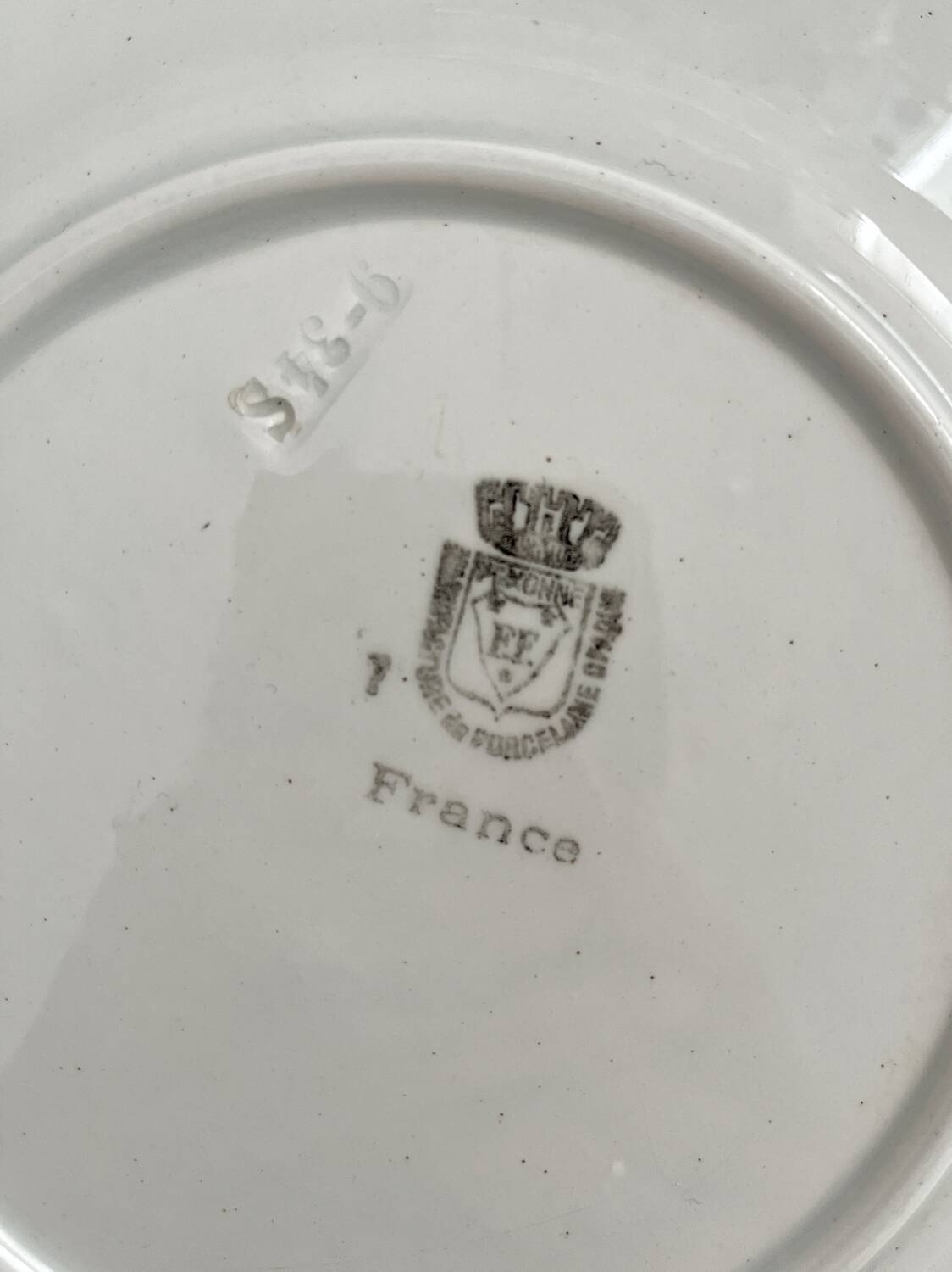 2 antique Pexonne earthenware dessert plates with grapes