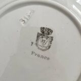 2 antique Pexonne earthenware dessert plates with grapes