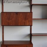 Modular rosewood wall bookcase by Thygesen and Sorensen for Hg Furniture, 1960