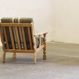 Vintage Danish light oak low back lounge chairs, 1960s, set of 2