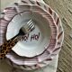 Fine pink striped plate 25cm