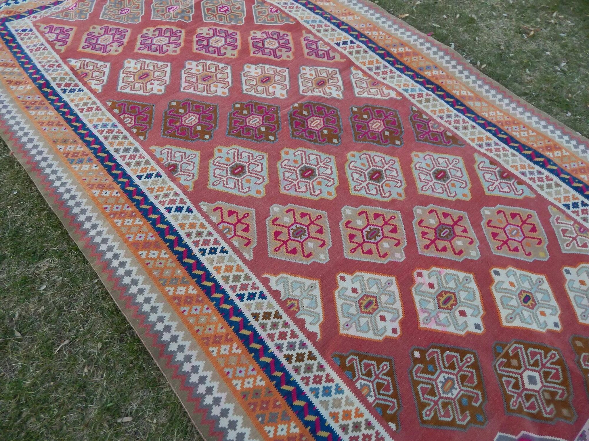 Tapis Kilim turc vintage tissé main
