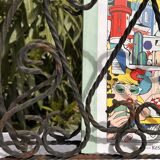 Vintage Magazine Rack - Twisted Wrought Iron Magazine or Vinyl Record Holder