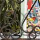 Vintage Magazine Rack - Twisted Wrought Iron Magazine or Vinyl Record Holder