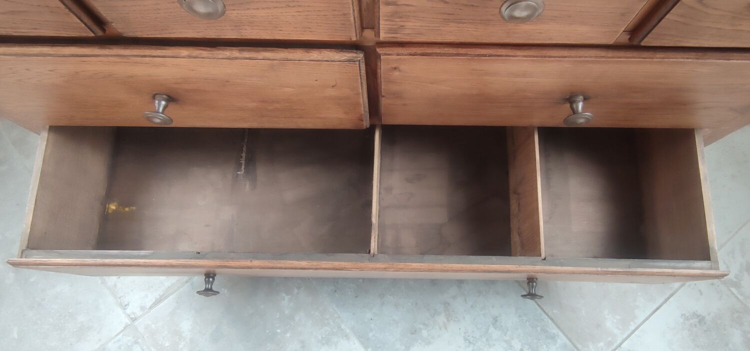 Meuble de métier en chêne 19 tiroirs