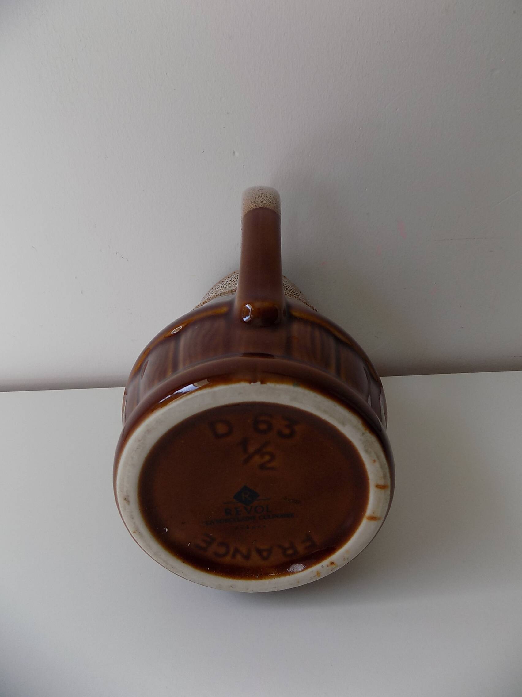 Stoneware pitcher (REVOL) numbered