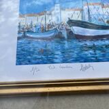 Lithograph signed "Port Vendres" – Valentin
