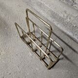 Vintage modernist brass magazine rack 1940