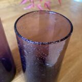 Water glasses, purple bubbled glass, Biot region