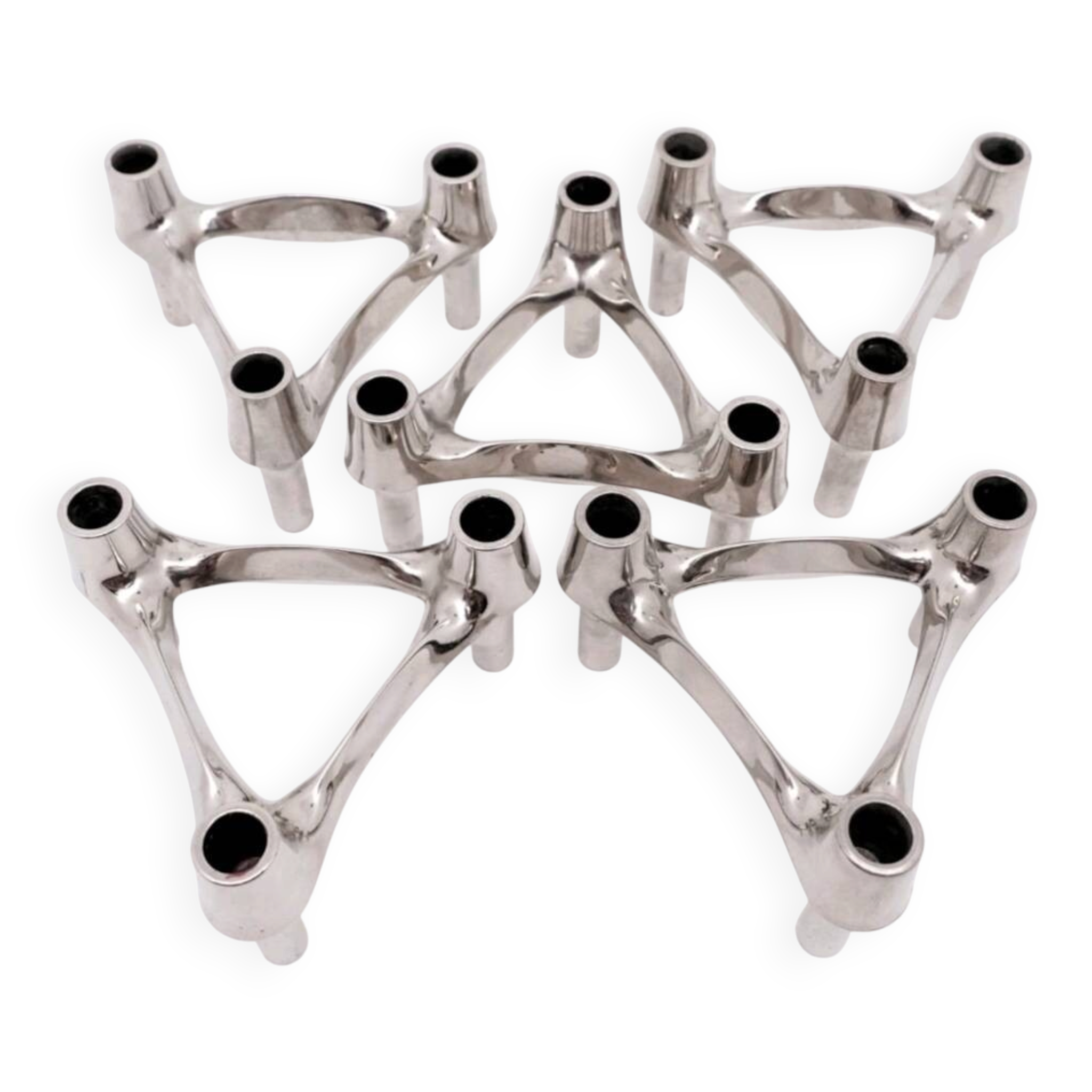 Lot of 5 modular candle holders BMF NAGEL 1970