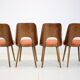 Ensemble de quatre chaises de salle à manger conçu par Oswald Haerdtl, années 1960