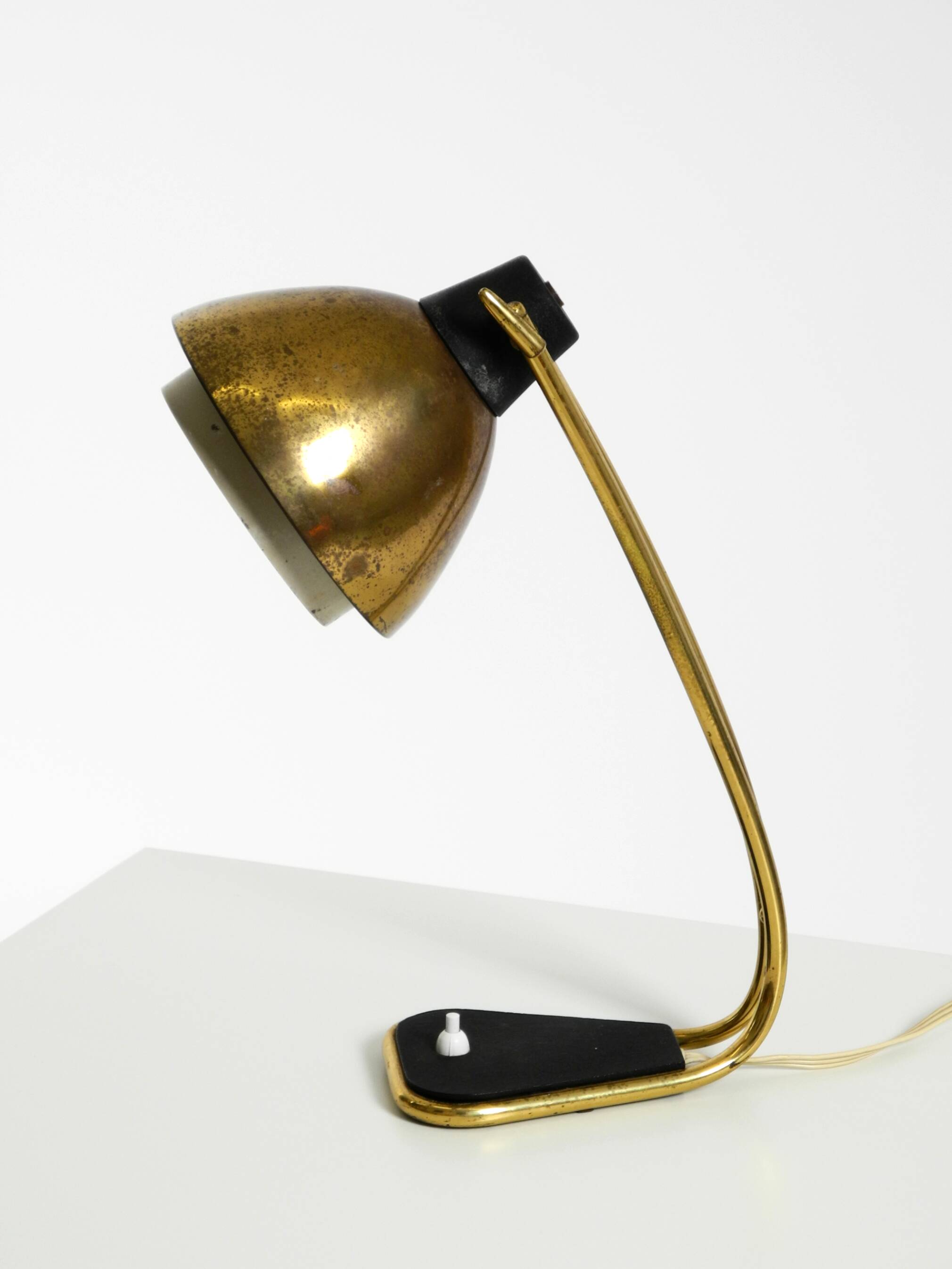 Rare large Mid Century Modern brass table lamp with beautiful patina