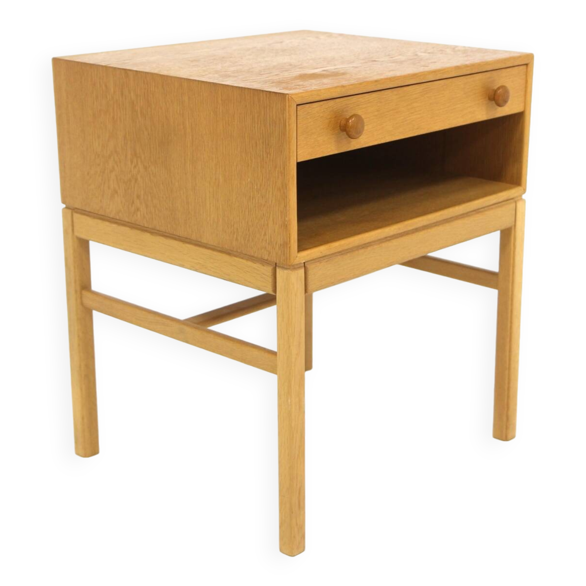 "Casino" oak bedside table, Engström & Myrstran, Sweden, 1960s