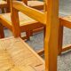 Set de 8 chaises en orme et paille Maison Regain