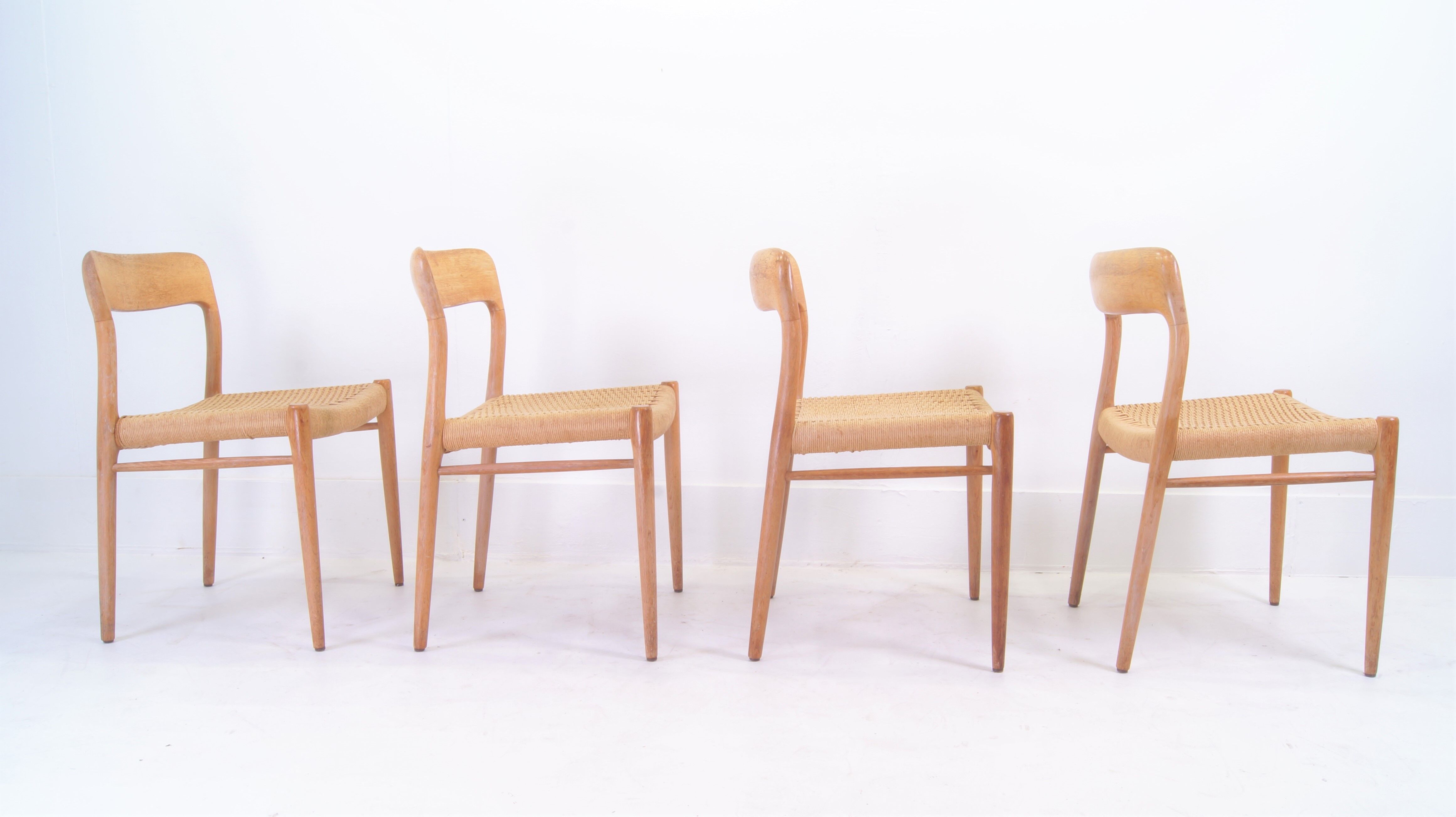 4 chairs by Niels Otto Moller, model 75 for J.L. Mollers Mobelfabrik