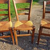 6 old straw chairs