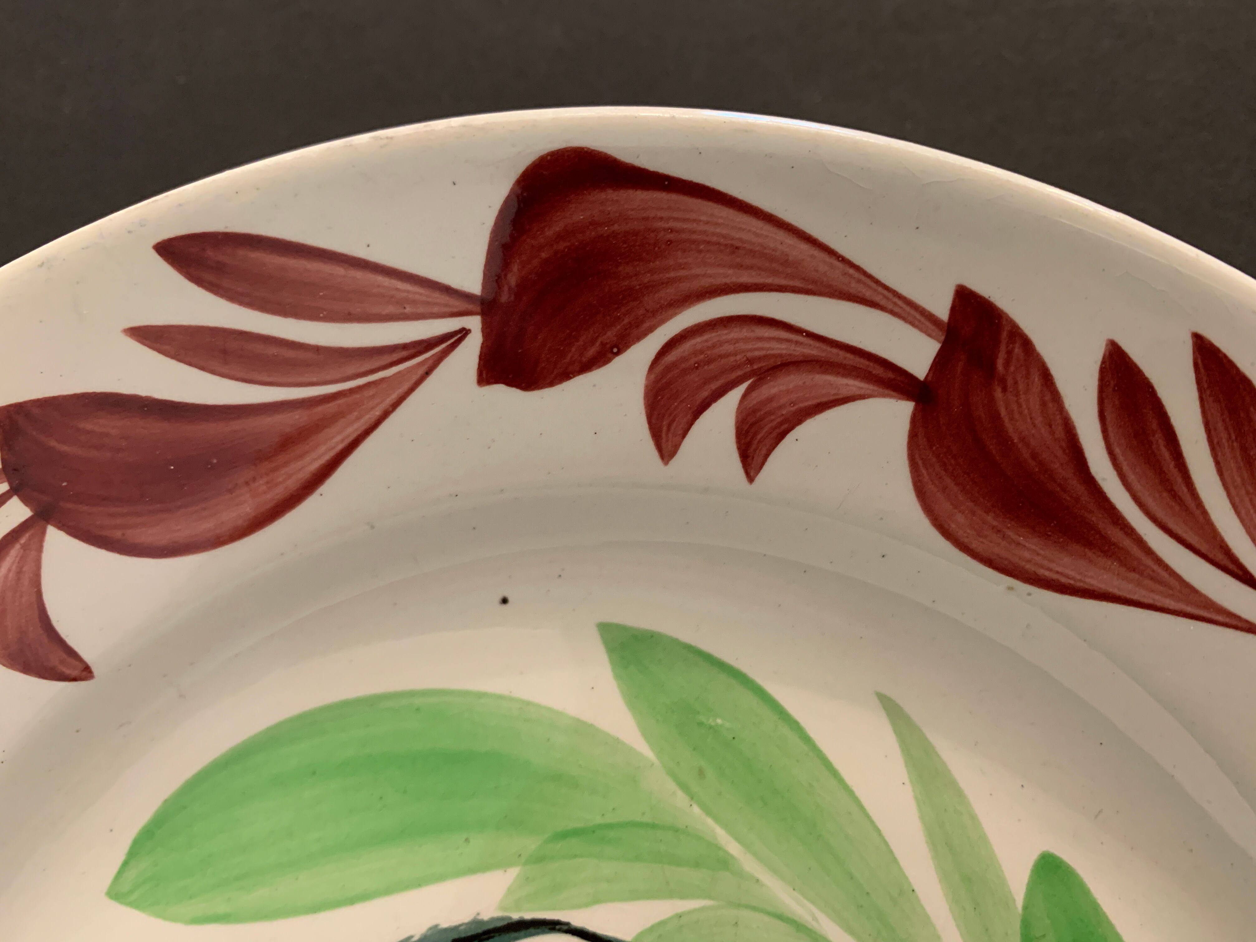 6 plates in earthenware rooster Terre de Fer Choisy Le Roy, 20th century