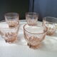 Set de 6 verres de table en verre rosé années 40-50