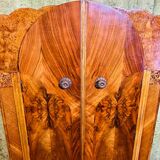 Art decó vintage Brocante burr walnut compactum wardrobe 1920-1930