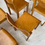 12 80s beech chairs
