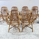 Six vintage rattan chairs