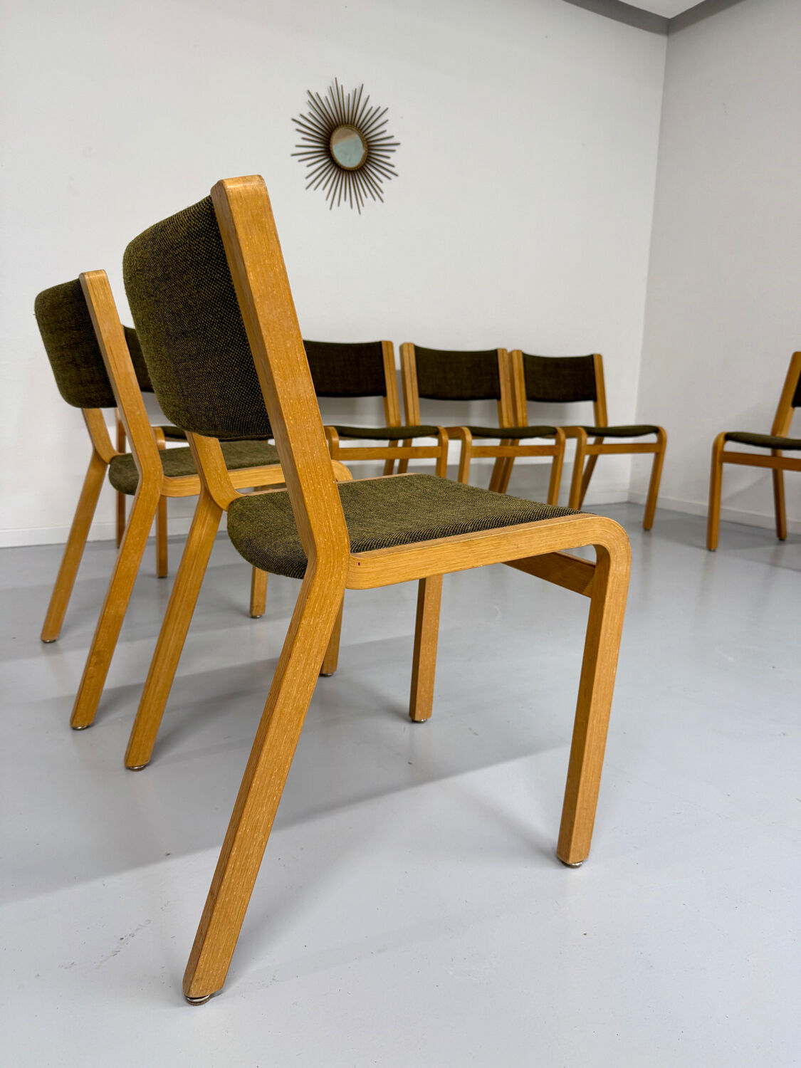 Set of 8 Thygesen and Sorensen / Magnus Olesen designer chairs from the 70s