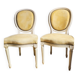 Set of two modern Louis XVI style medallion chairs
