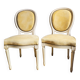 Set of two modern Louis XVI style medallion chairs