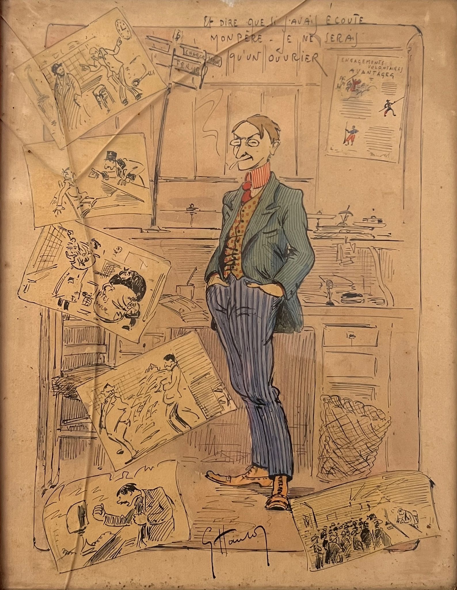 Tableau de Georges Henry Hautot - Caricature
