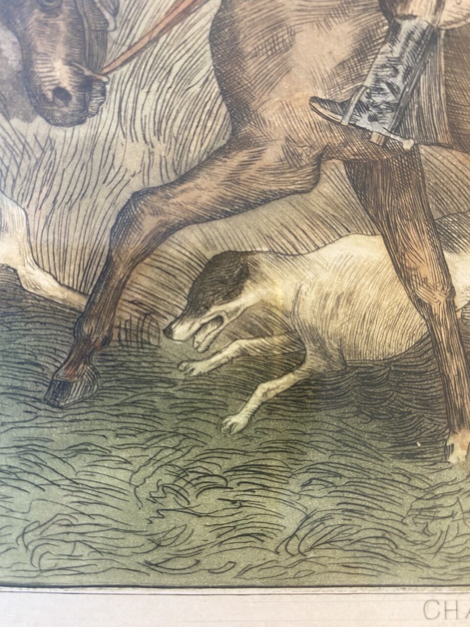 Gravure Chasseurs égarés début XX siècle