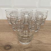 Set of 6 engraved glass wine glasses